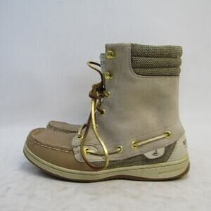 Sperry Top Sider Womens Sz 6.5 Brown Leather Lace Up Ankle Fashion Boots Bootie